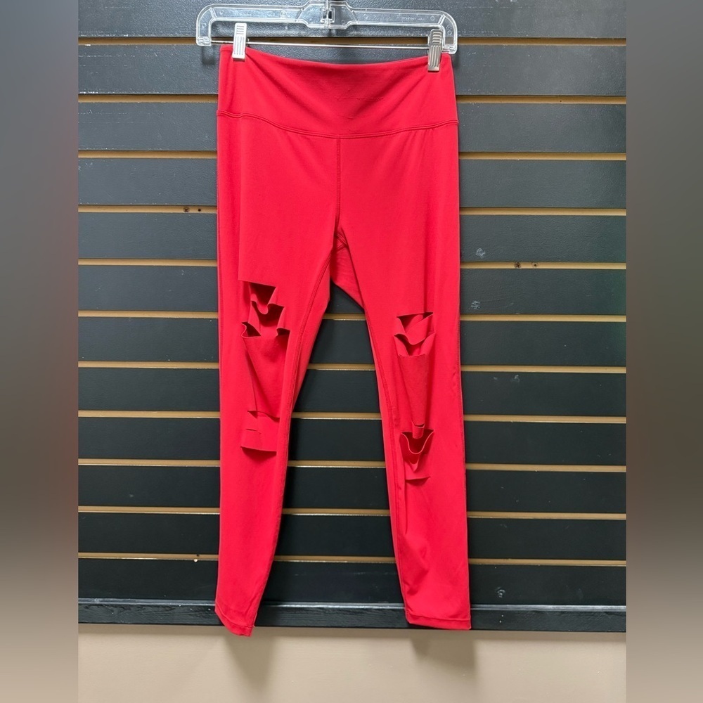 Zyia Active Red Cutout Leggings Size 4